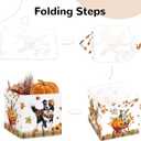 Clastyle Thanksgiving Fall Basket Pumpkin Cube Storage Unit Boxes Leaf Kallax Box for Shelves Autumn Storage Baskets for Books Clothes,Colorful Pet,11.8x11.8x11.8 in (3pcs/set)