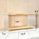 Coffee Station Organizer 2 Tier, Solid Wood Mug Shelffor Coffee Bar,Matcha Station,Tea Storage - Holds Mugs,Beans,Syrup,Cups,Tirrers (Solid Pine Wood Color, 15.4" L x 5.7" W x 8.2" H)