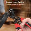 Revolving Punch Plier Kit, XOOL Leather Hole Punch Set for Belts, Watch Bands, Straps, Dog Collars, Saddles, Shoes, Fabric, DIY Home or Craft Projects, Heavy Duty Rotary Puncher, Multi Hole Sizes Make