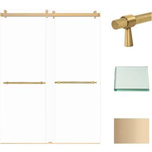 Transolid BYPT608010C-BK-CB Brooklyn 58-60 in. W x 80 in. H Frameless Bypass Shower Door in Champagne Bronze Featuring Exclusive TrueMotion Technology with Clear Glass Glass