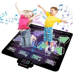 CORPER TOYS Electronic Dance Mat for Kids with Built-in Music and Adjustable Volume 2-Player Dance Pad Game Toys for Girls Boys Toddler Gift for Birthday Indoor Outdoor Activities
