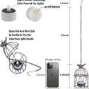 Solar Lanterns Outdoor Waterproof, Rust Iron Cage Candle Holder with Flickering Solar Powered Tea Lights, Hanging Solar Lights for Outside Tree Backyard Patio Garden Fence Decoration-4Pack