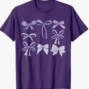 Purple Bow and Ribbon Cute Graphic for Women T-Shirt S