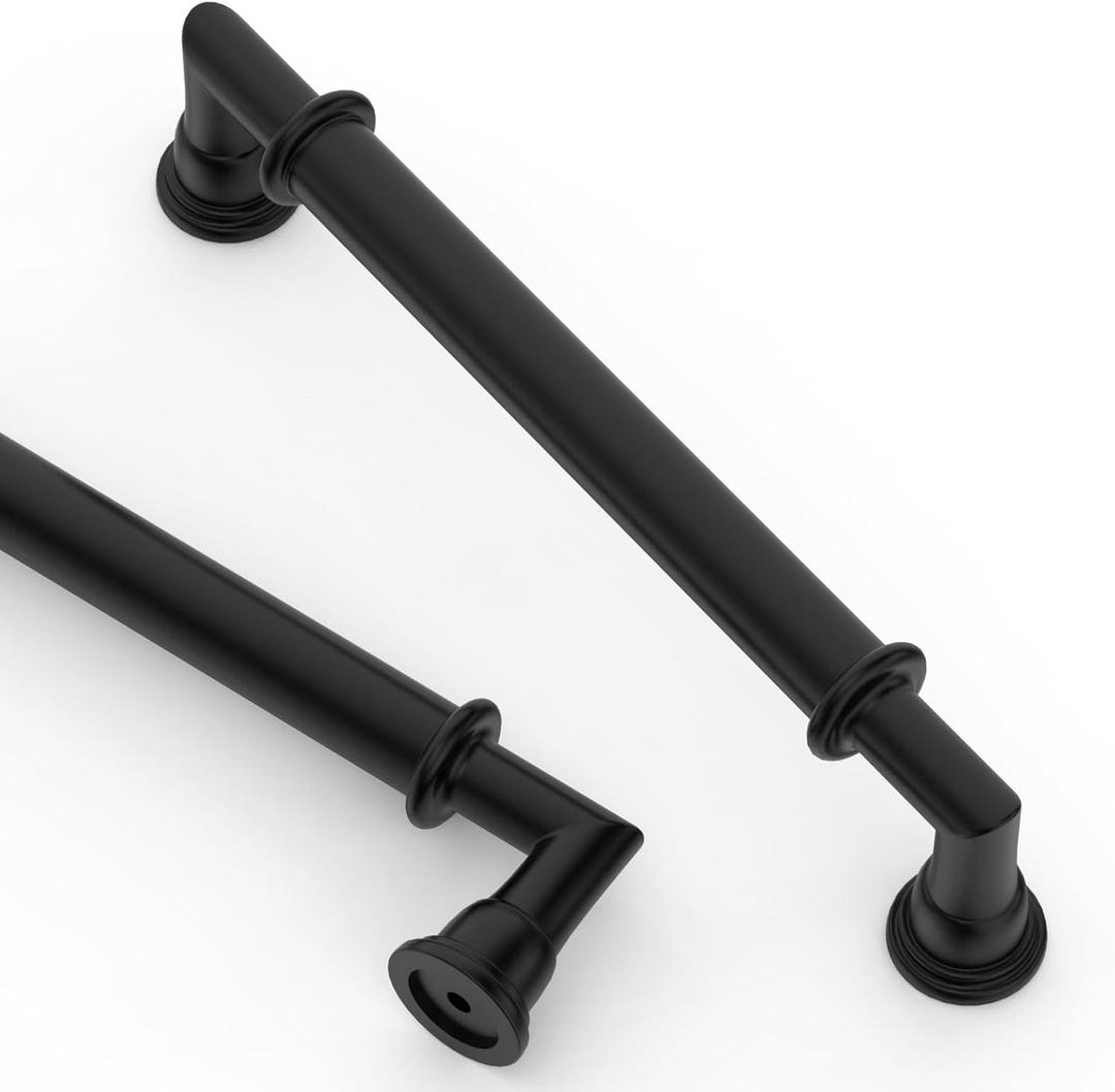 Asidrama 20 Pack 5 Inch(128mm) Matte Black Kitchen Cabinet Handles, Cabinet Pulls Kitchen Cabinet Hardware for Cupboard Drawer Pulls 2281