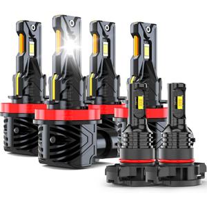 Lights Compatible for Dodge Grand Caravan Light Bulbs Fog Lights for Off road Use, Years: 2011 2012 2013 2014 2015 2016 2017 2018 2019, 48000 Lumens 800% Brightness, Pack of 6