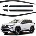 Side Window Visor 6 Piece Set for Toyota RAV4 2019 2020 2021 2022 2023 2024 Safe RAIN Out-Channel Guard Deflector Window Deflectors Vent Deflectors (for RAV4 19-25 6-Piece Set)
