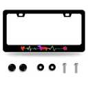 Rainbow Lifeline Love Dog License Plate Frame License Plate Stainless Steel Parts Funny License Plate Decorative with Screws Size 12.3" x 6.3" for Men Women