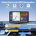 Wireless Apple Carplay Screen for Car, 7" HD Portable Car Stereo Touch Screen with Apple CarPlay & Android Auto with Backup Camera/Mirror Link/Siri/Bluetooth/Voice Control/Navigation/AUX for All Cars