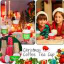 Zhehao 160 Sets/ 480 Pcs Disposable Coffee Cups Christmas Paper Cups with Lids and Sleeves for Cold Drink Tea Hot Cocoa Chocolate Holiday Xmas Party Supplies, 4 Designs(Classic Style, 12 oz)