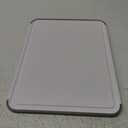 KitchenAid Classic Plastic Cutting Board with Perimeter Trench and Non Slip Edges, Dishwasher Safe, 11 inch x 14 inch, White and Gray