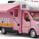 Campers for Kid Toys RV,Die Cast Metal Toy Camper for 3 4 5 6 7 8 9 Year Old Toddlers,Pull Back RV Toys with Light and Sound,Camper Van Gifts for KidsTrucks for Kid Ages 4-8Pink