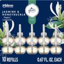 Glade PlugIns Refills Air Freshener, Jasmine & Honeysuckle, Scented and Essential Oils for Home and Bathroom, 0.67 Fl Oz, 10 Count