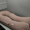 QUEEN ROSE Cooling Pregnancy Pillows, Maternity Pillow for Sleeping, 55in U Shaped Body Pillow for Pregnant Support, with Removable Silky Cover, Beige