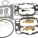 Carburetor Rebuild Kit for Edelbrock 1405 1406 1407 1408 1409 1410 1411 (With Bowl Cover Gasket)