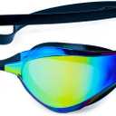 THEMAGIC5 Swim Goggles | Adult Swim Goggles for Men & Women | Antifog, No Leak Swimming Goggles for Recreation & Competition (Gold Mirror)
