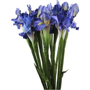 4 Bundle Real Touch Long Stems Iris Flower Silk Artificial Ireland Irish Iris Fake Flower for Wedding Decor Home Flower Arrangements Decoration (Blue)