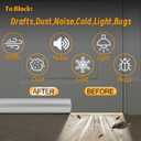 MAXTID Under Door Draft Stopper White 32Inch, Weather Stripping Door Seal, Door Sweep for Exterior & Interior Doors Door Bottom Seal Dust and Noise Insulation Large Door Draft Guard of Doors Blocker