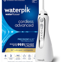 Waterpik Cordless Advanced 2.0 Water Flosser For Teeth, Gums, Braces, Dental Care With Travel Bag and 4 Tips, ADA Accepted, Rechargeable, Portable, and Waterproof, White WP580