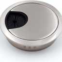 Jetland Desk Grommet for Wire Organizer - Brushed Silver, Fits 2" Hole, GBS53, 2-Pack