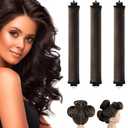 2 x 3PCS Heatless Hair Curler, Flexi Rod, For All Hair Types, Includes Brown, Black, Pink, Easy to Use, No Heat Curls, Overnight Curls, For Long Medium Hair