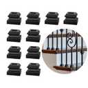 10-Pack Satin Black Iron Baluster Shoes - Flat Shoes with Screws for 1/2" Balusters for Staircase Interior Spindle Railing