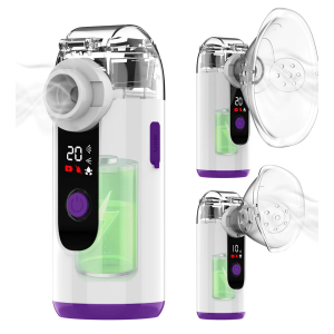 USB Pet Nebulizer, Portable Handheld Device for Dogs and Cats, Includes 2 Masks, Silent Operation, High Mist Rate, Fcc & Ce Approved, Purple