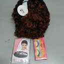 Short Curly Wig with BangsFull Loose Curly Wigs for Black Women Big Curly Wig Soft Fluffy Natural Synthetic Hair for Daily and Party (Ombre Brown)