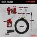 Fill-Rite FR610HA 115V 15 GPM Fuel Transfer Pump w/Discharge Hose & Automatic Nozzle (Red) | Gasoline, Diesel, Kerosene, Ethanol & Methanol Blends & Biodiesel