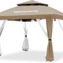 Gazebo Replacement Cover Compatible with SUNJOY 11x11 Pop Up Gazebo Frame,This Particular Replacement Cover Will Not Fit Any Other Models,(Khaki)