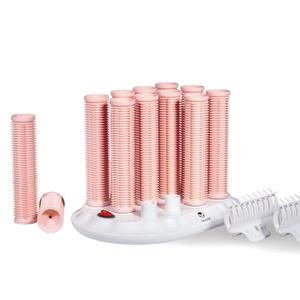 CALISTA Ion Hot Rollers for Long Hair | Hair Roller Clips Included | Heats to 230F | Dual Voltage | Add Hands-Free Curls, Waves, and Volume (Pink Sands, Long - 12)