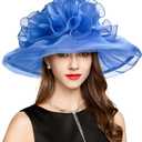 2026 Derby Hats for Women Ladies, Classy Organza Sun Hat, Church Tea Party Wedding Kentucky Fascinator Hat
