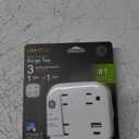 GE UltraPro 3-Outlet Surge Protector, Outlet Extendor with USB, Wall Tap, 1 USB-A, 1 USB-C, Adapter Spaced, for Home or Office, 900 Joules, Charging Station, White - 81787