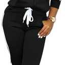 TOPSRANI Womens Two Piece Outfits Casual Sweatsuits Solid Tracksuit Jogging Sweat Suits Matching Jogger Hoodie Pants Set (Small, Black)