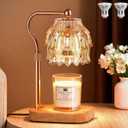 Candle Warmer Lamp with Timer - Flower Electric Wax Melter Warmer Adjustable Height for Jar Candles, Gift for Women, Mom, Christmas, Birthday,Home Decor (Amber)