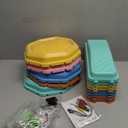 Holyton Music Light Up Balance Beam and Toddler Stepping Stones 13 Pieces, Non-Slip Plastic Balance Stackable Stepping Stones for Kids, Sensory Toys for Toddlers, Indoor or Outdoor Play, Easy Storage