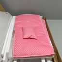 Garneck 2 Sets Mini Dollhouse Bedding Set with Pink Bed Sheets and Pillows - Realistic Cotton Doll Bedding Accessories for Miniature Doll House Bedroom Decor