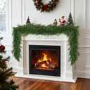 2 Pcs 6 Ft Artificial Norfolk Pine Garlands - Green Artificial Greenery Garland, Winter Christmas Garland for Table, Mantle, Wall, Indoor, Outdoor Holiday Dcor