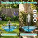 Solar Hanging Bird Bath Fountain, Solar Powered Cascading Water Fountain, Outdoor Hanging Bird Bath with Solar Fountain for Garden, Patio, Backyard
