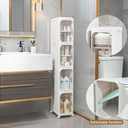 LXLXXL Narrow Storage Cabinet Slim Bathroom Storage Cabinet with Movable Wheels Tall Bathroom Organizer Skinny Cabinet for Small Spaces2-Tier White