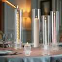 6 Pack Glass Hurricane Candle Holders 12" Open Ended Candlestick Tubes