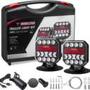 Wireless Trailer Lights, USB-C Magnetic Wireless Tow Light with Retroreflectors, Adjustable, Rechargeable Towing Light Kit with Powerful Suction Base for Trucks, Boat, RV, Vehicle, Caravan (Upgrade Version 2.0)