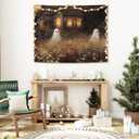 2 x WHCHJ Halloween Ghost Tapestry, Whimsical Spooky Cabin Tapestry Wall Hanging, Ghost in Wildflower Field Landscape Tapestries Wall Blanket Decor for Party Home Bedroom Living Room Dorm, 50x60 Inch