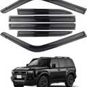 6 Pieces Tape-on Extra Durable Rain Guards Fit for Toyota Land Cruiser LC250 GDJ250 TRJ250 2024 2025,Window Deflectors,Window Visors (Smoke Black)