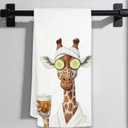 Funny Giraffe Beer Hand Towel for Bathroom, Funky Giraffe Dish Towel for Bathroom Decor, Funky Giraffes Decor, Beer Lover Gifts,16x24 Inch