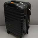 LARVENDER Carry On Luggage 22x14x9 Airline Approved, 20 Inch Expandable PC+ABS Hardside Suitcase Carry On Luggage with Spinner Wheels TSA Lock for Women Men (Black)