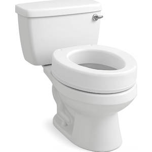 Carex Toilet Seat Riser, Round Raised Toilet Seat Adds 3.5 inches to Toilet Height, for Assistance Bending or Sitting, 300 Pound Weight Capacity Toilet Riser