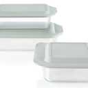 Pyrex Deep 3-Pack Glass Baking Dish Set (9"x13", 7"x11", 8"x8") With BPA-Free Lids, Rectangular Glass Bakeware, Dishwasher, Microwave, Freezer & Pre-Heated Oven Safe