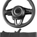 Hand Sewn Microfiber Leather Steering Wheel Cover on Wrap,Fit for 2017 2018 Mazda 3/2017-2020 Mazda CX-5 Mazda 6/2016-2020 CX-9/2018 2019 2020 CX-3