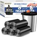 8 Gallon Trash Bags Heavy Duty - 30 Liters Black Garbage Bags,0.94 Mil Thick,220 Count,Medium Leakproof and Unscented Wastebasket Can Liners for Kitchen Home Toilet