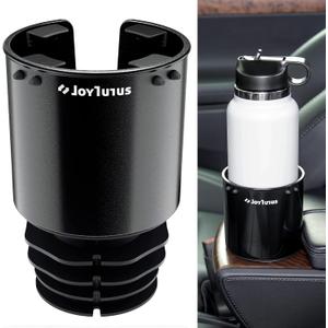 JOYTUTUS Large Stable Cup Holder Expander for YETI, Hydro Flask, Hold 18-40 oz Bottles and Mugs, Car Cup Holder Adapter with Adjustable Rubber Base (1pcs, black)